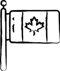 Canada flag hand drawn vector illustration