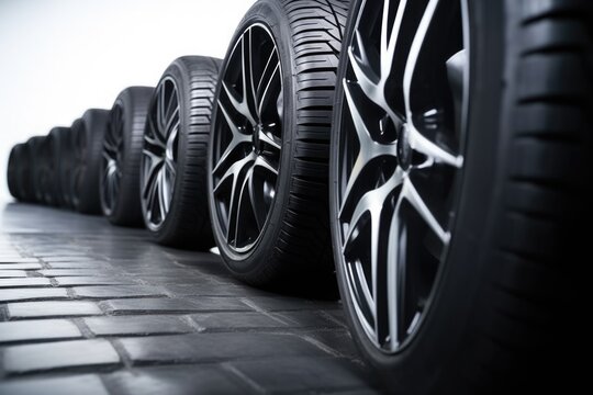 detailed image of electric vehicle tires on a clean background