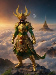 Thao Wessuwan The giant god according to Indus Thai legend is often created as a statue in front of the temple gate.