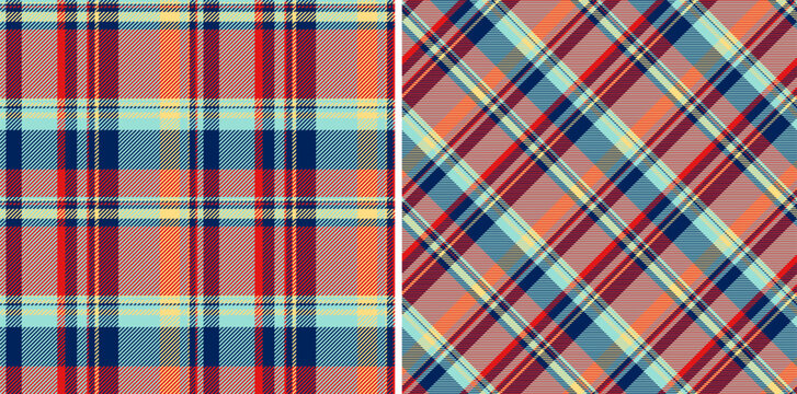 Check pattern tartan of fabric texture plaid with a vector background seamless textile.