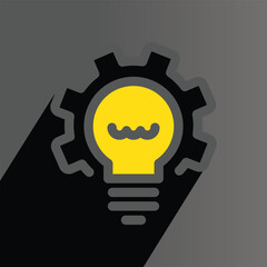 idea concept, light bulb linear, vector illustration 