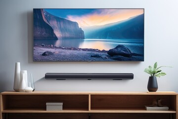 a smart tv connected with a sound bar