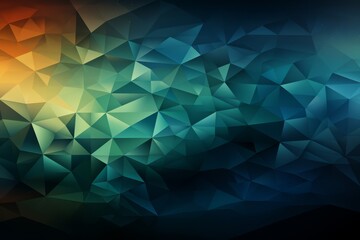 Fototapeta premium Background of green and blue gradient triangles forming a dynamic composition, Generative AI
