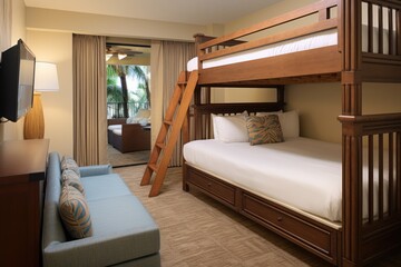 comfortable bunk bed in a family suite