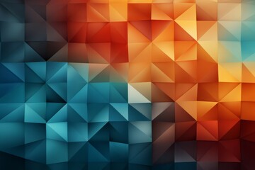 Obraz premium Background of orange and teal geometric patterns with a striking gradient, Generative AI