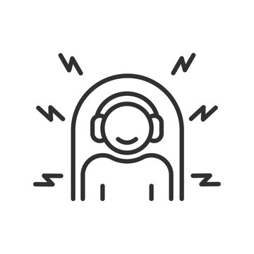 listening person headphones sound waves clip art preview