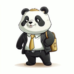 Naklejka premium Professional Panda Employee in Formal Attire Vector Illustration