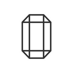 Crystal, linear icon, diamond. Line with editable stroke