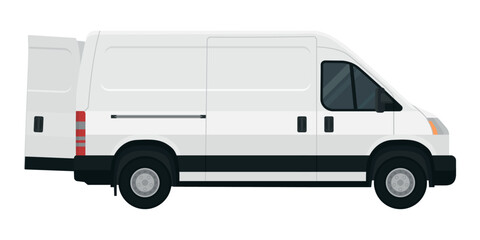 Commercial courier van vehicle isolated © elenabsl
