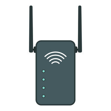gray wifi router with antennas clip art preview