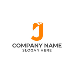 Letter J logo with excavator arm. J excavator logo template, hydraulic logo initials