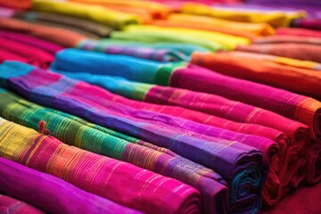 a colorful piece of cloth featuring prayer chants - obrazy, fototapety, plakaty