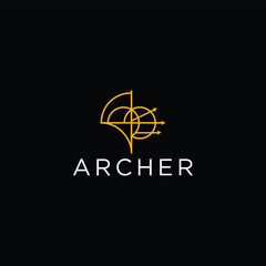 Archer logo design template vector illustration
