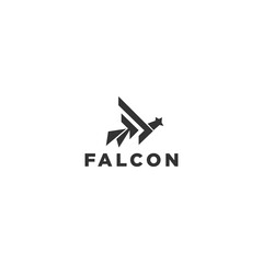 Abstract falcon logo design template
