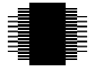 Vector striped pattern of black vertical rectangles on a white background. Abstract vector background.