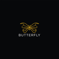 Butterfly line art elegant luxury logo icon design template flat vector
