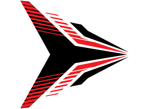 Abstraktnyy Vektornyy uzor v forme strelki na belom fone. Ukazatel'. Element dizayna na transportnoye sredstvo, avto, moto, kater, igrushku, sport. Sovremennyy   uzor . Vektornyy fon.
Abstract vector