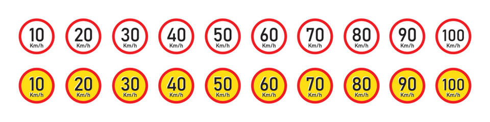 Speed limit icon. Speed km icon, vector illustration
