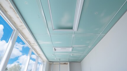 Bottom of the frame mounted ceiling in a house.