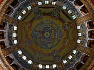 Lisieux, August 2023 - Visit the magnificent medieval town of Lisieux in Normandy - Visit the decoration of the splendid Basilica of Saint Theresa