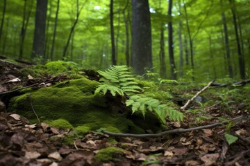 Fototapeta premium fresh green forest next to a dying one