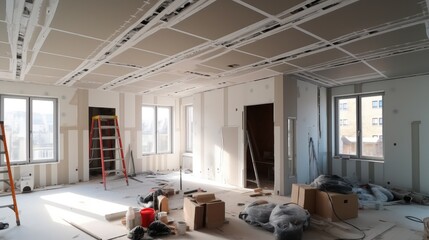 Drywall installation at new home for under construction, Easiest way to do partition for interior wall.