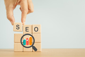 SEO, Search Engine Optimization ranking concept. Digital marketing strategy of promote traffic to...