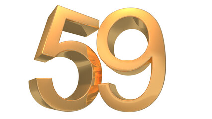 Creative design gold 3d number 59
