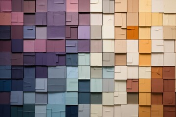 a variety of colored squares with muted tones