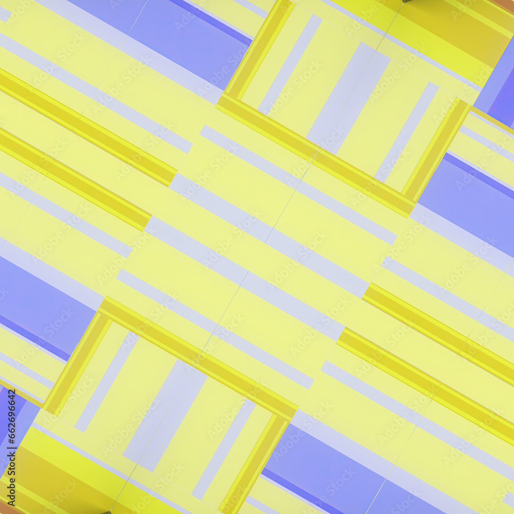 Aufkleber Close-up of abstract symmetrical pattern with flipping lids. 3d rendering digital illustration
