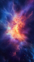 Obraz premium Colorful nebula in outer space. Beautiful illustration generated by Ai. Generative art.