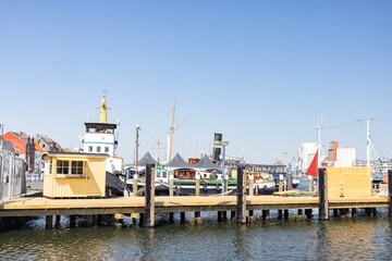Walking in Flensburg's streets along the sea side, Germany	
