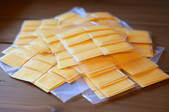 multiple contraceptive patch packets arranged neatly