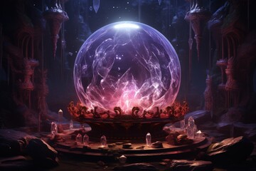 Arcane crystal orbs, containing trapped magical entities with untold power - Generative AI