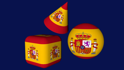 geometric shapes with spain flag