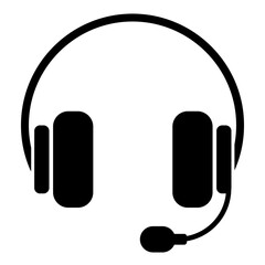 gaming headphones with microphone vector icon	