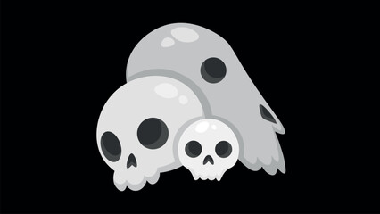 Spooky Skull Vector (vector, logo, illustration)
