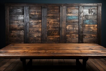 Antique teak wood backdrop, Generative AI