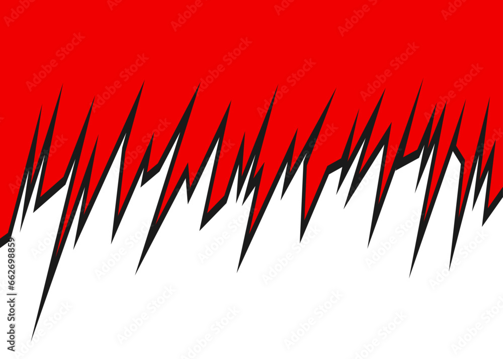 Poster two side background separated with jagged line pattern