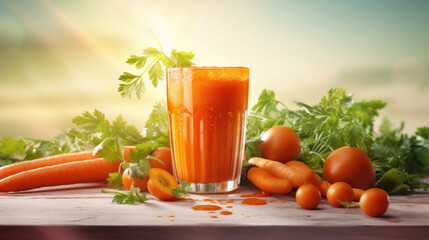 Freshly Made Organic Carrot Orange Juice