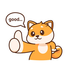 cute shiba inu character good pose illustration emotes sticker element collection isolated