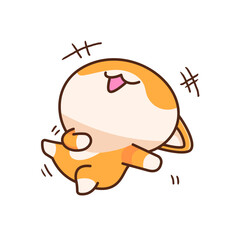 cute shiba inu character laugh pose illustration emotes sticker element collection isolated