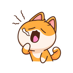 cute shiba inu character sleepy pose illustration emotes sticker element collection isolated