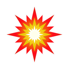 Obraz premium Explosion icon. Effect of impact and damage. Vector.
