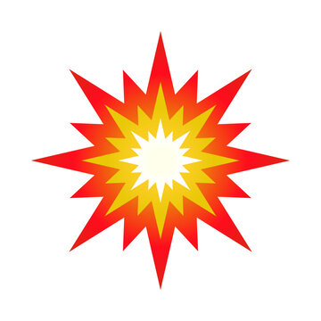 Explosion icon. Effect of impact and damage. Vector.