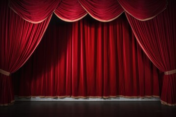 closed curtains of a grand stage