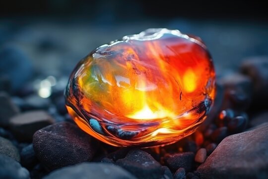 macro shot of an opals fire within