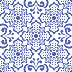 Ornamental blue and white patterns for any decor.