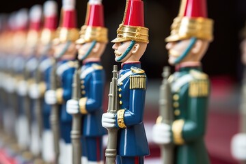 toy soldiers lined up for a mock battle