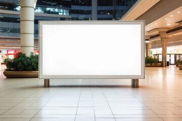 Empty Billboard In City Mall Awaits Content
